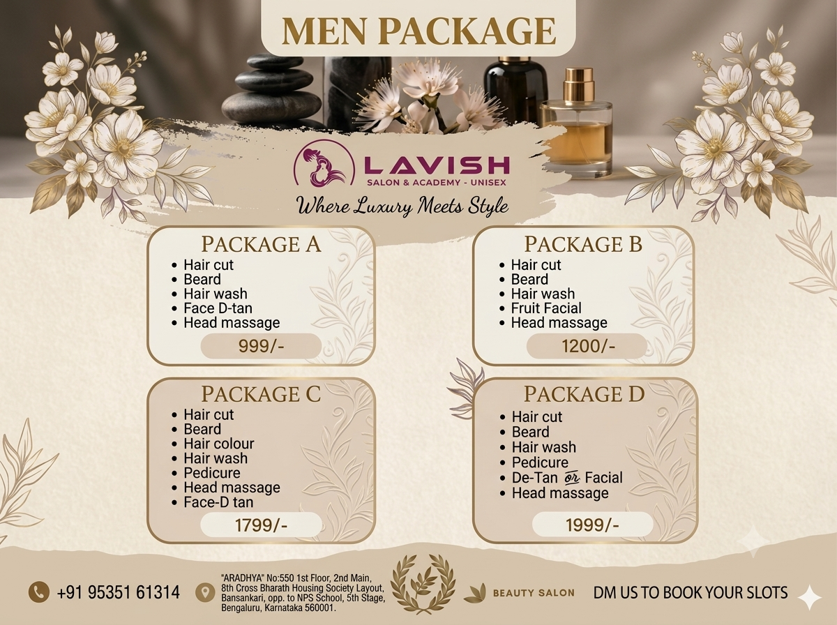 Men’s hair and skin packages